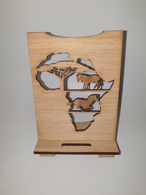 Mobile Phone Stand Africa Zebra Wooden
