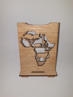 Mobile Wooden Phone Stand Africa Animals