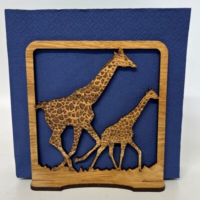 Serviette Holder 2 Running Giraffes in Square Frame
