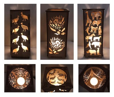Candle lantern wooden Large