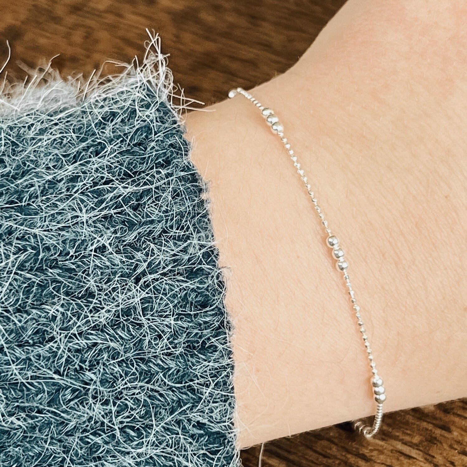 Jewellery Silver Beaded Bracelet
