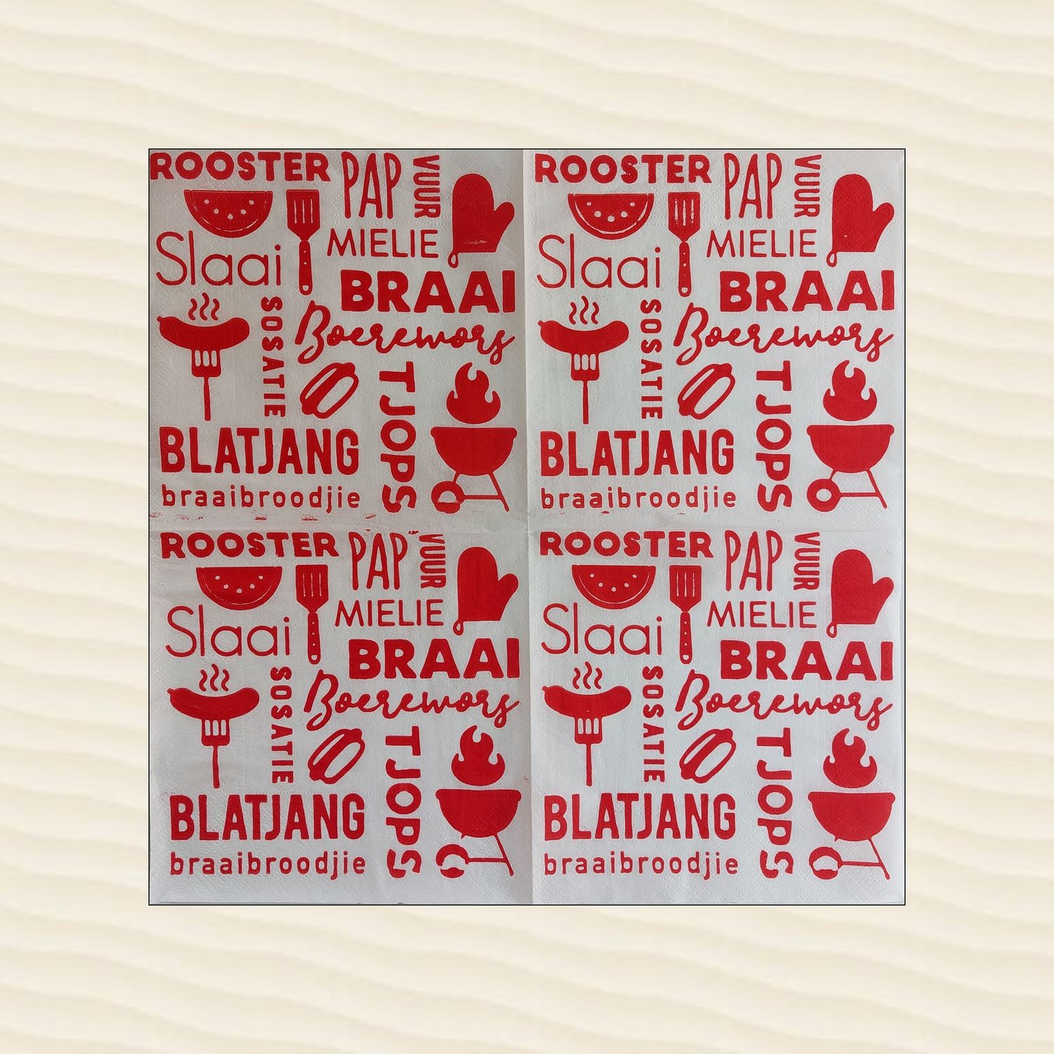 Serviettes South African (Pack of 100), Design: South African