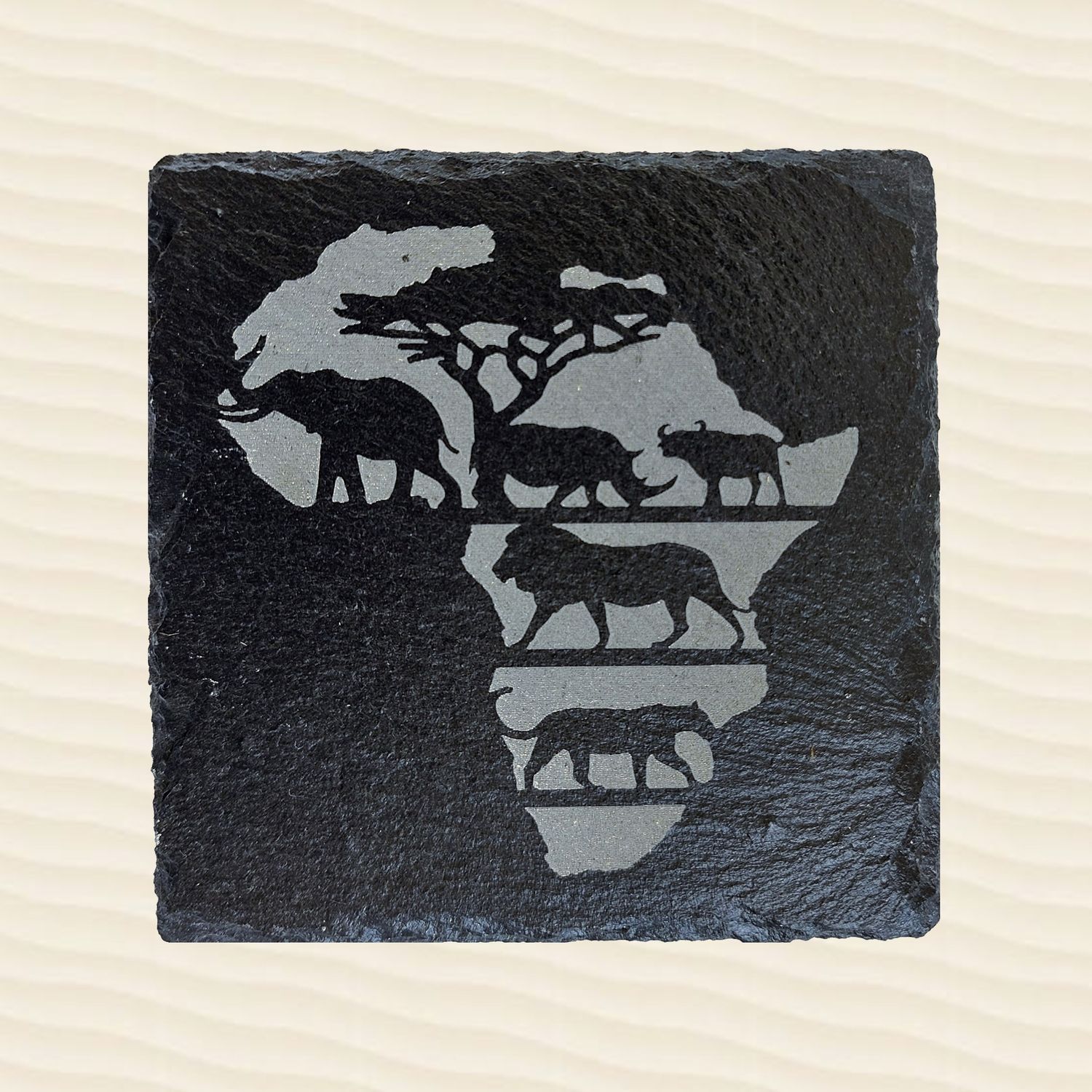 Coasters Slate set of 4  Big Five in Africa
