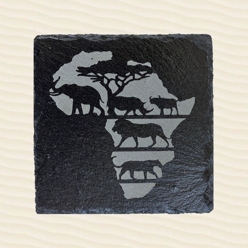 Coasters Slate set of 4  Big Five in Africa