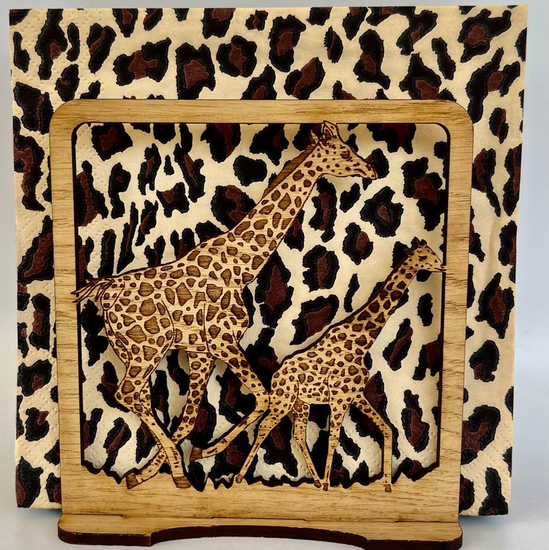 Serviette Holder Giraffes Galloping