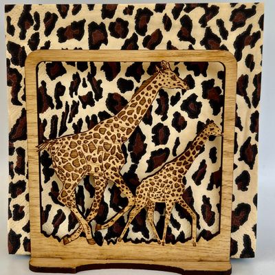 Serviette Holder Giraffes Galloping