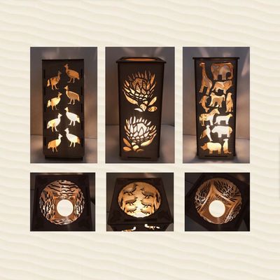 Candle lantern wooden Large