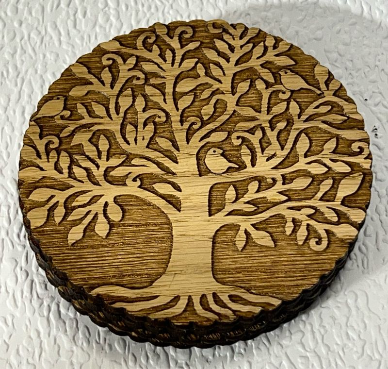 Coasters wooden Tree of life (SET OF 4)