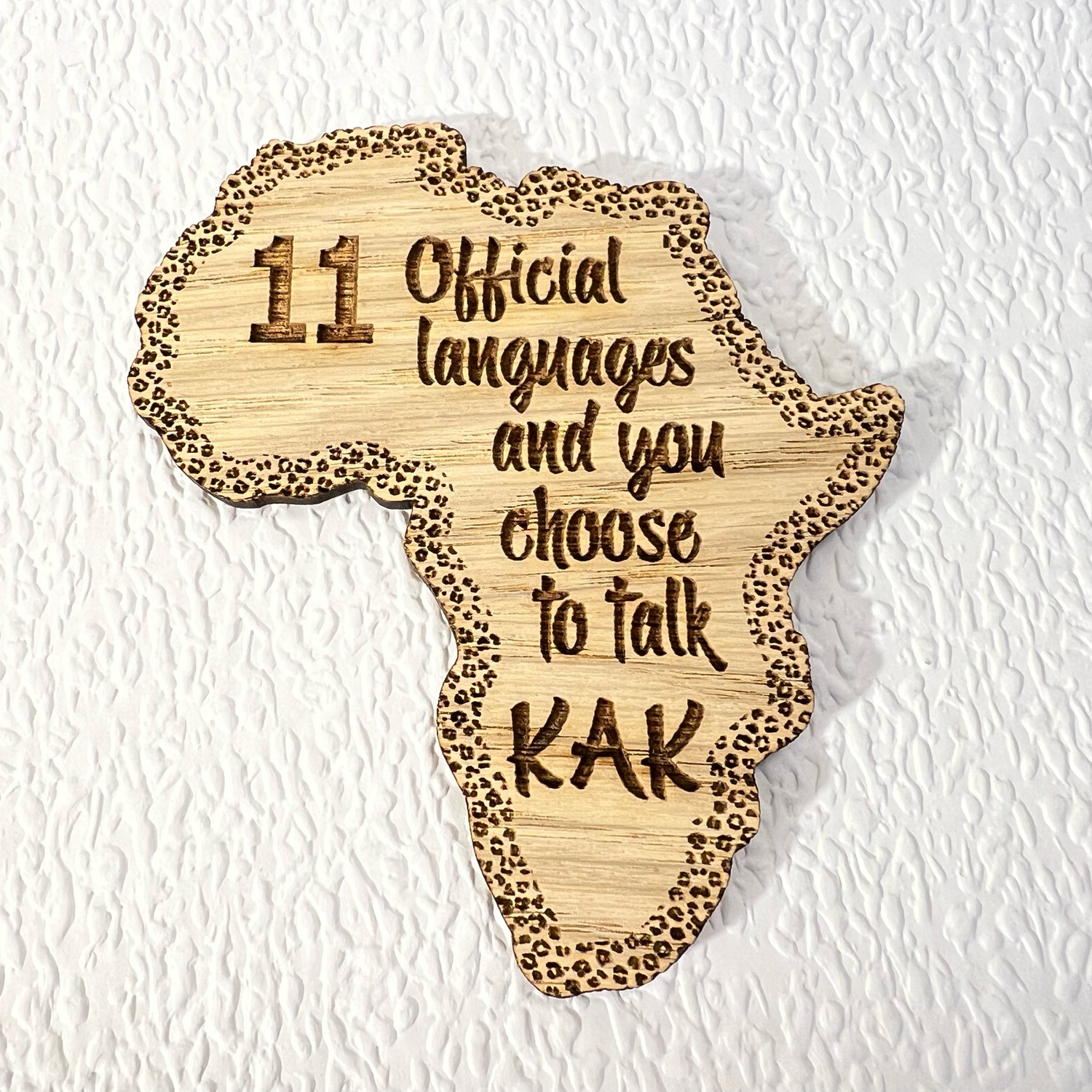 AFRICA- 11 Official languages fridge magnet Oak