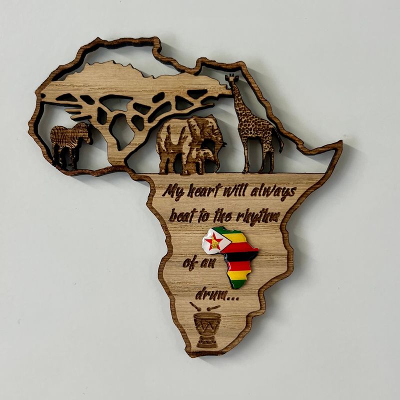 Africa - Fridge magnet ZIMBABWEAN FLAG