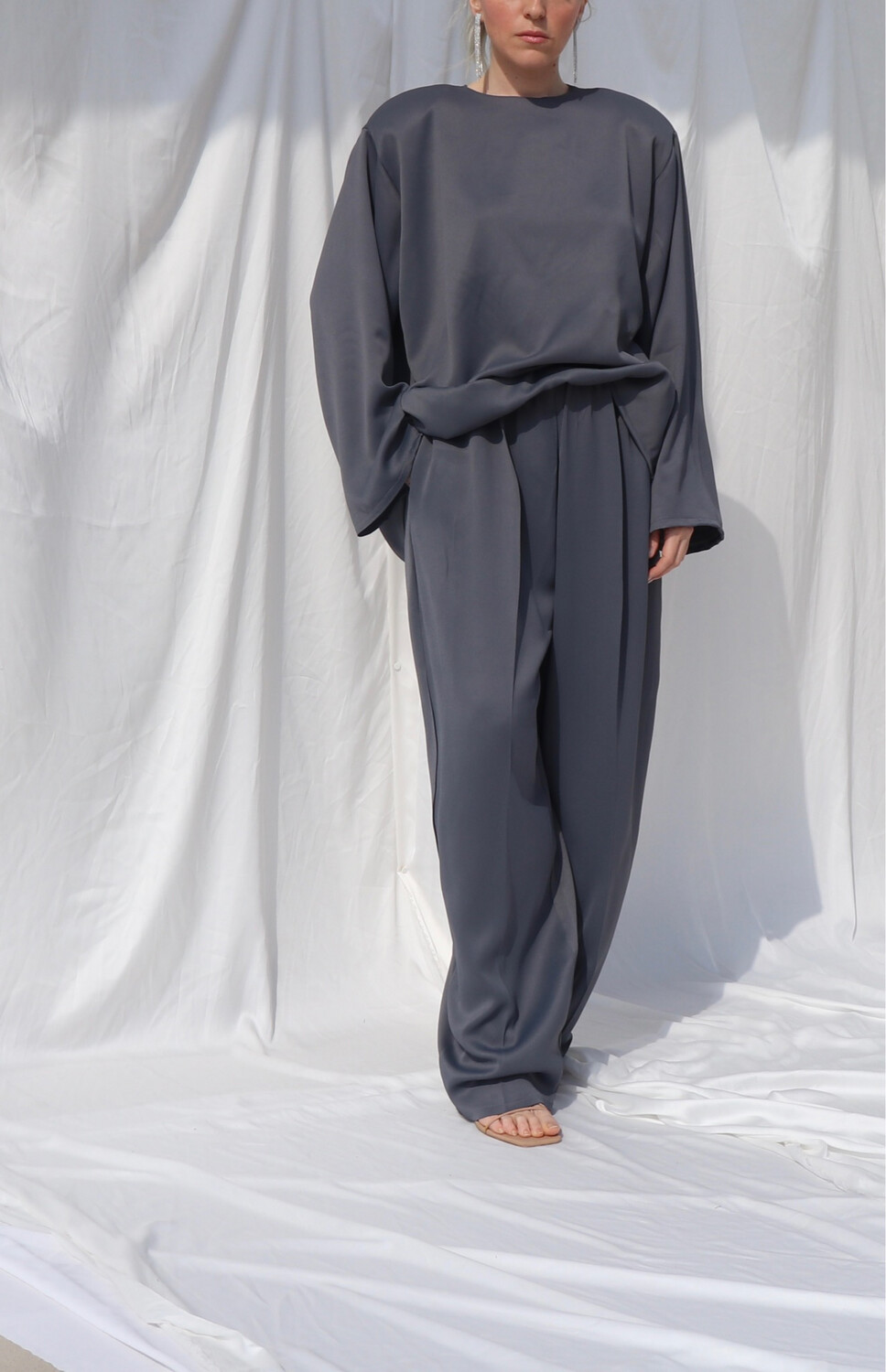 Pantalone morbido - grigio polvere