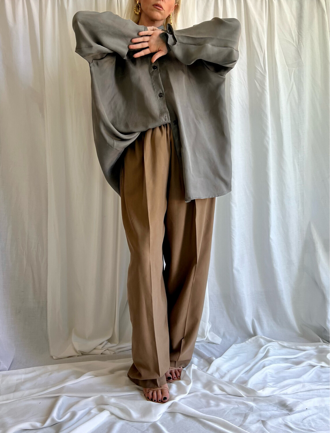 Pantalone morbido / cammello