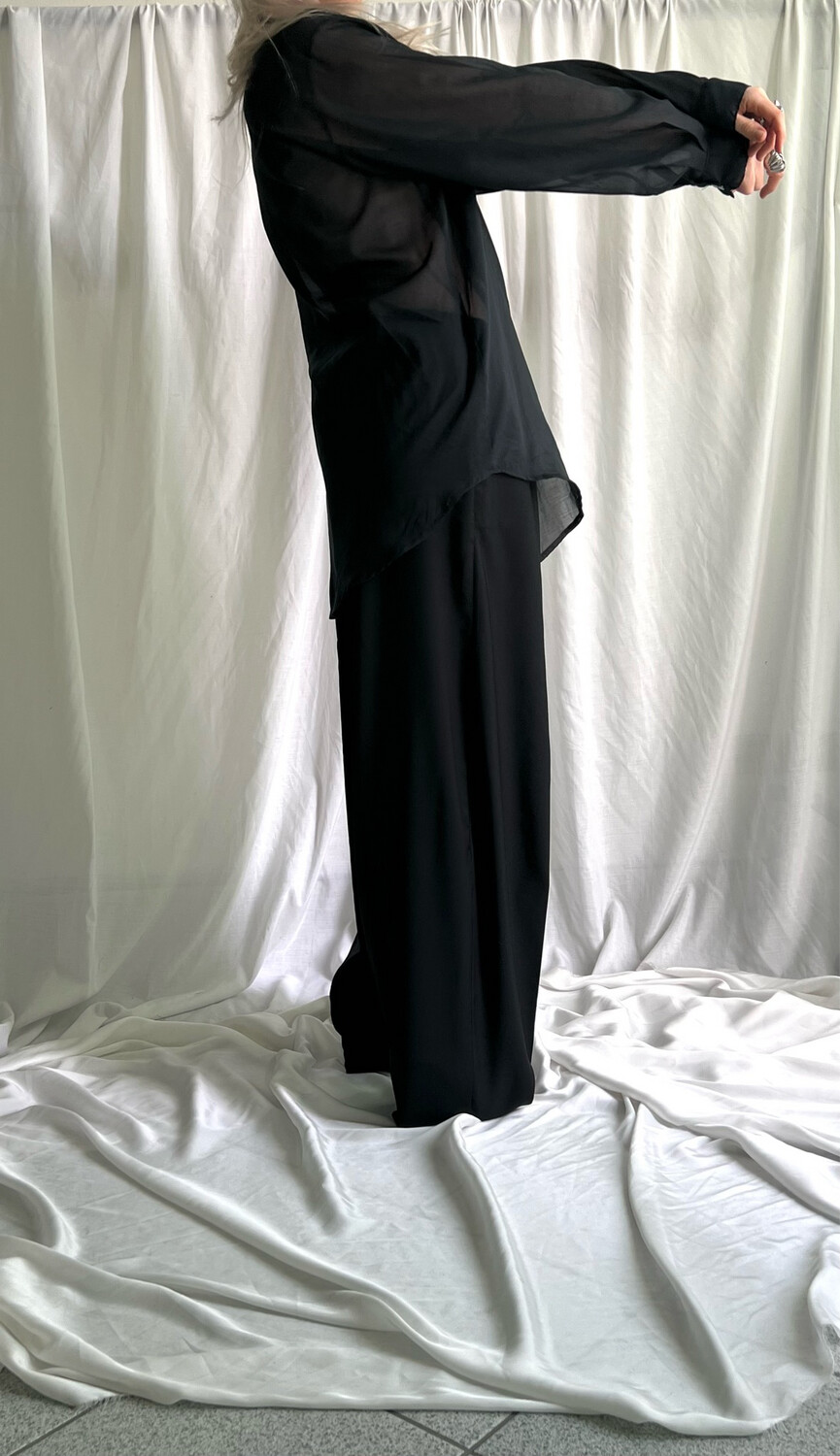 Pantalone morbido / Nero fresco lana