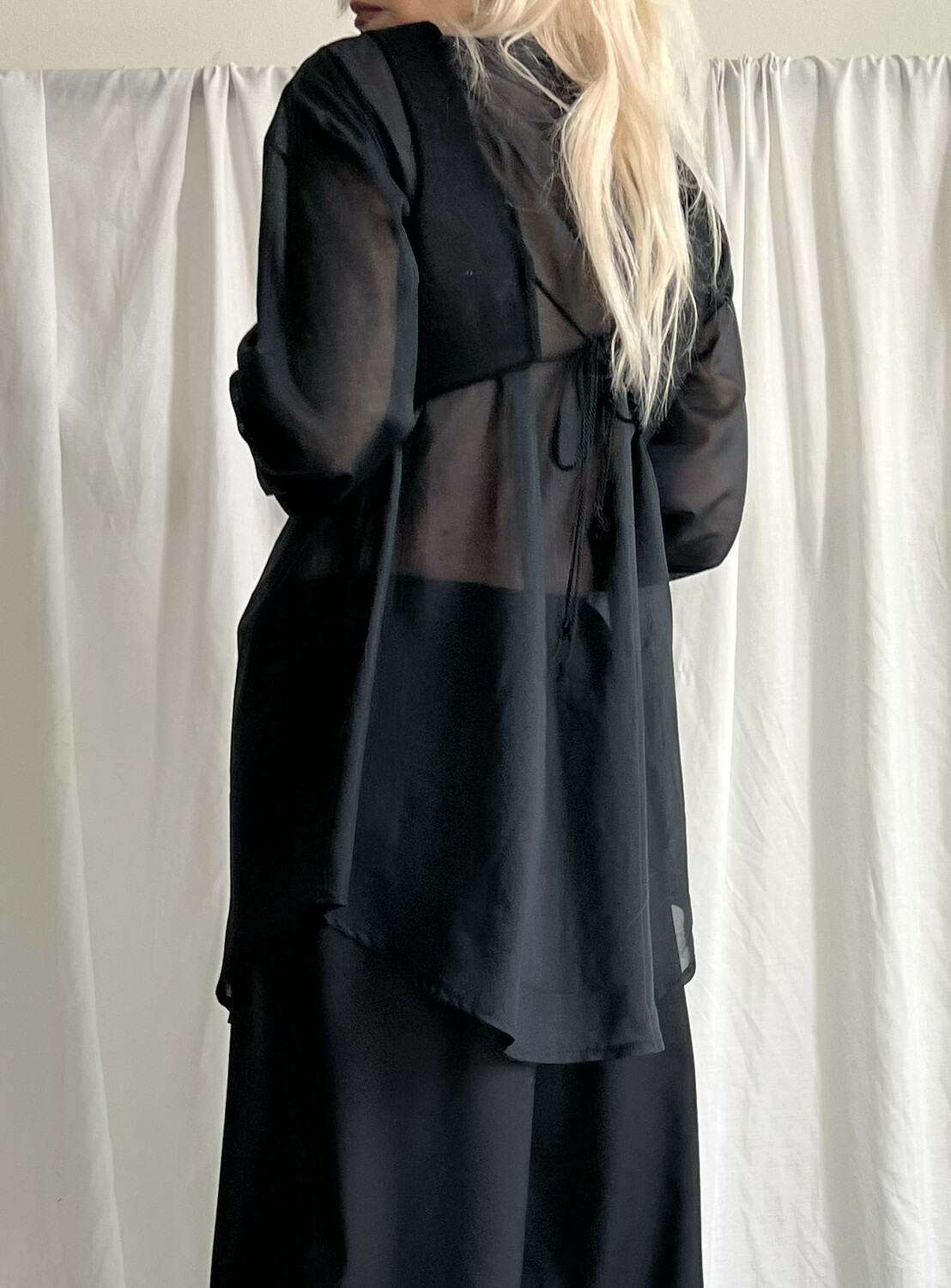 Camicia cotone semivelato/ nero