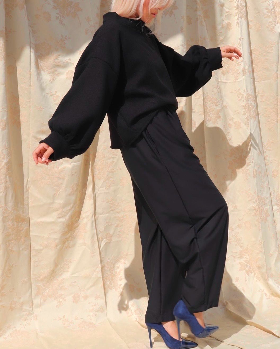 Pantalone morbido versione alla caviglia/ nero
