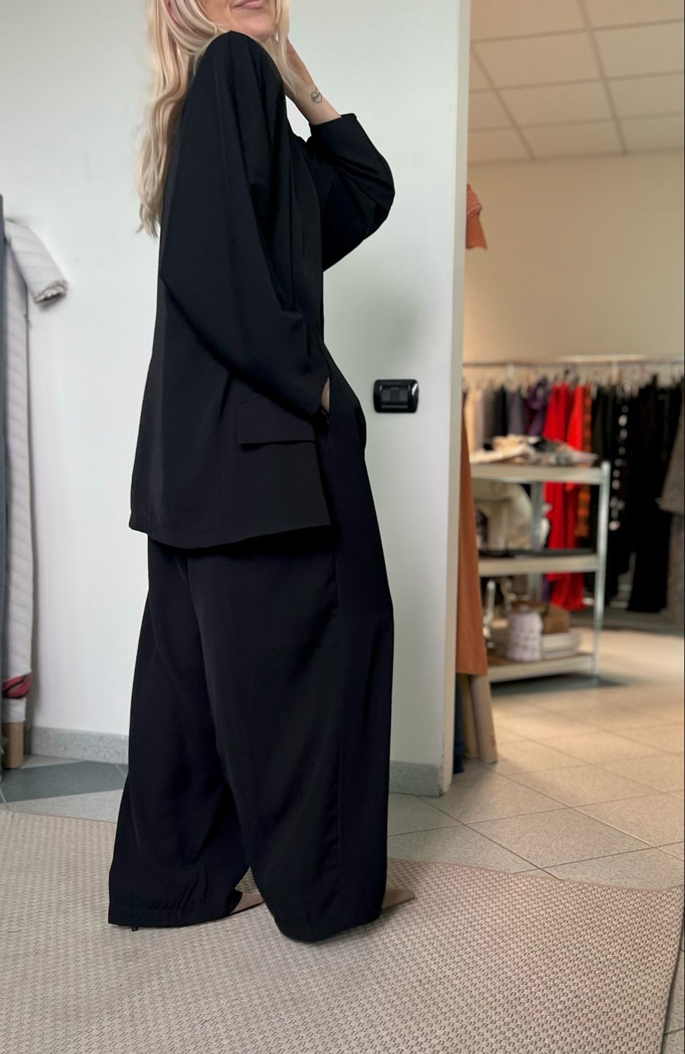 Tailleur Giacca+Pantalone/ crepe cady nero