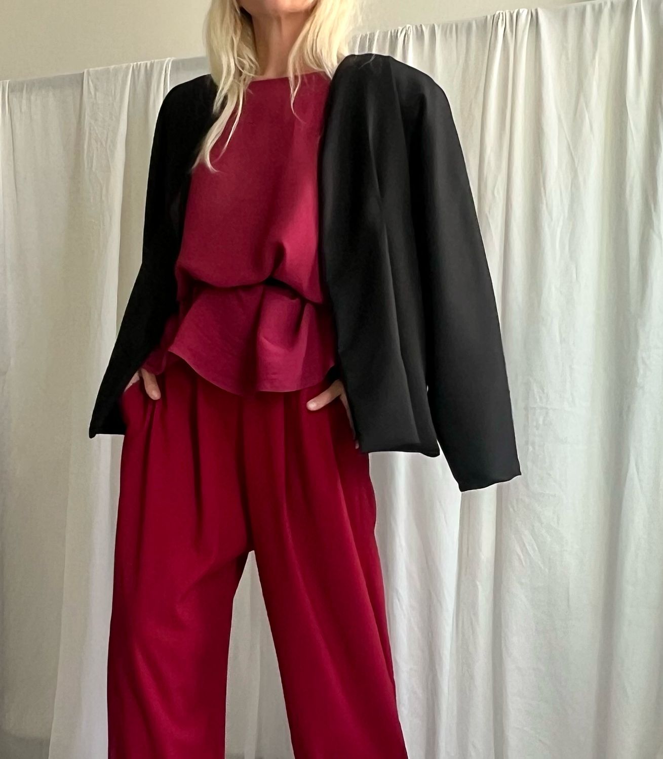 Blusa double face/ rosso vino viscosa