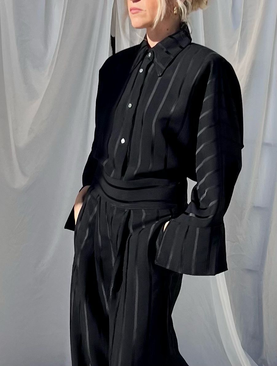 Completo nero gessato