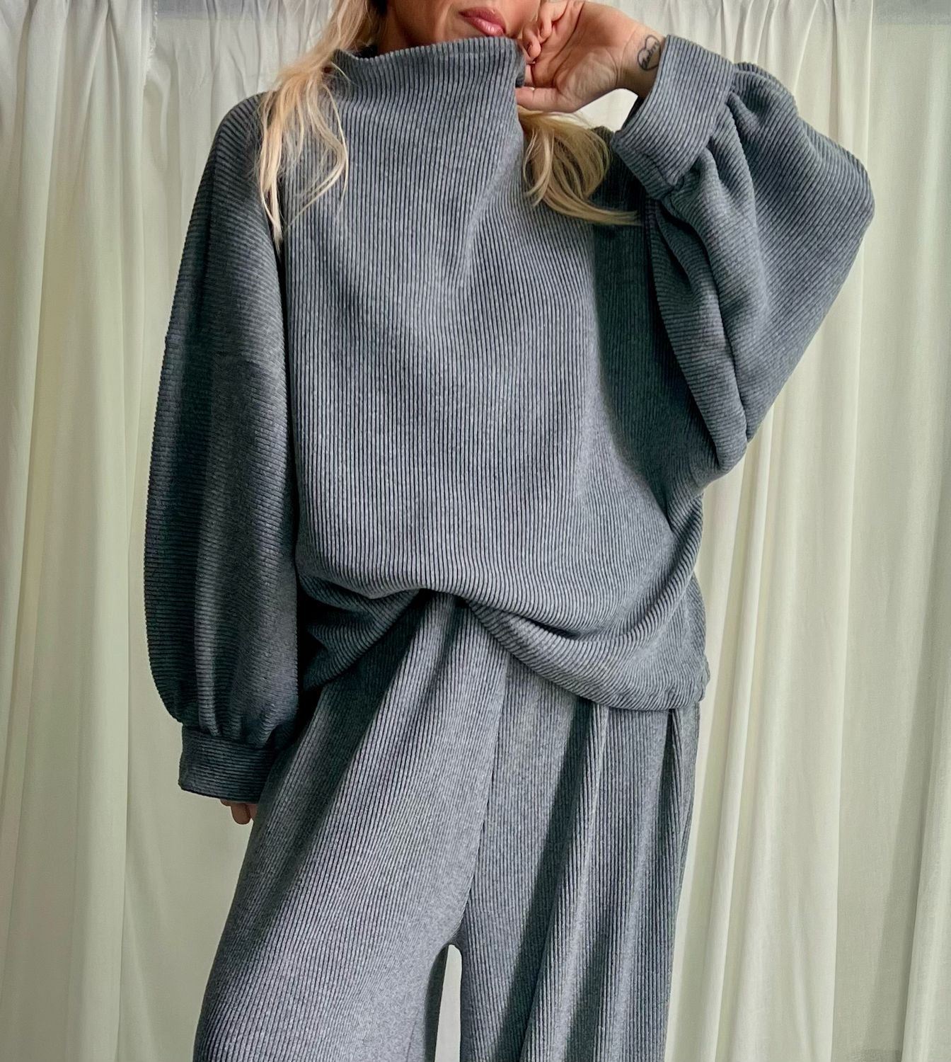 Completo a costine - grigio medio