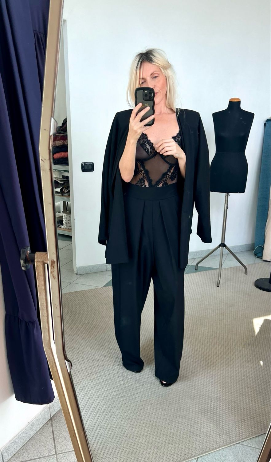 Tailleur Giacca+Pantalone/ fresco lana nero