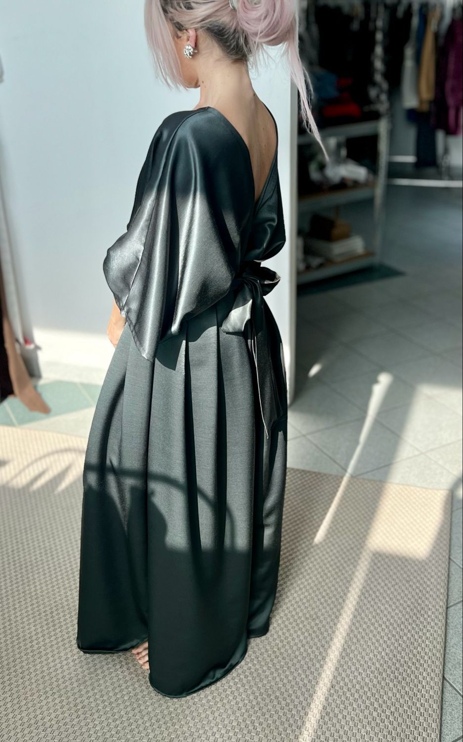 Maxi tuta a V/ Verde bosco profondo