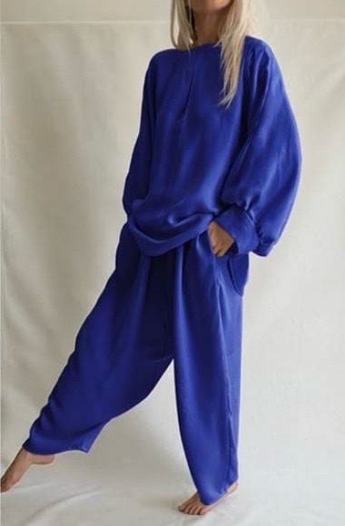 Completo Double-face / blu acceso/ viscosa