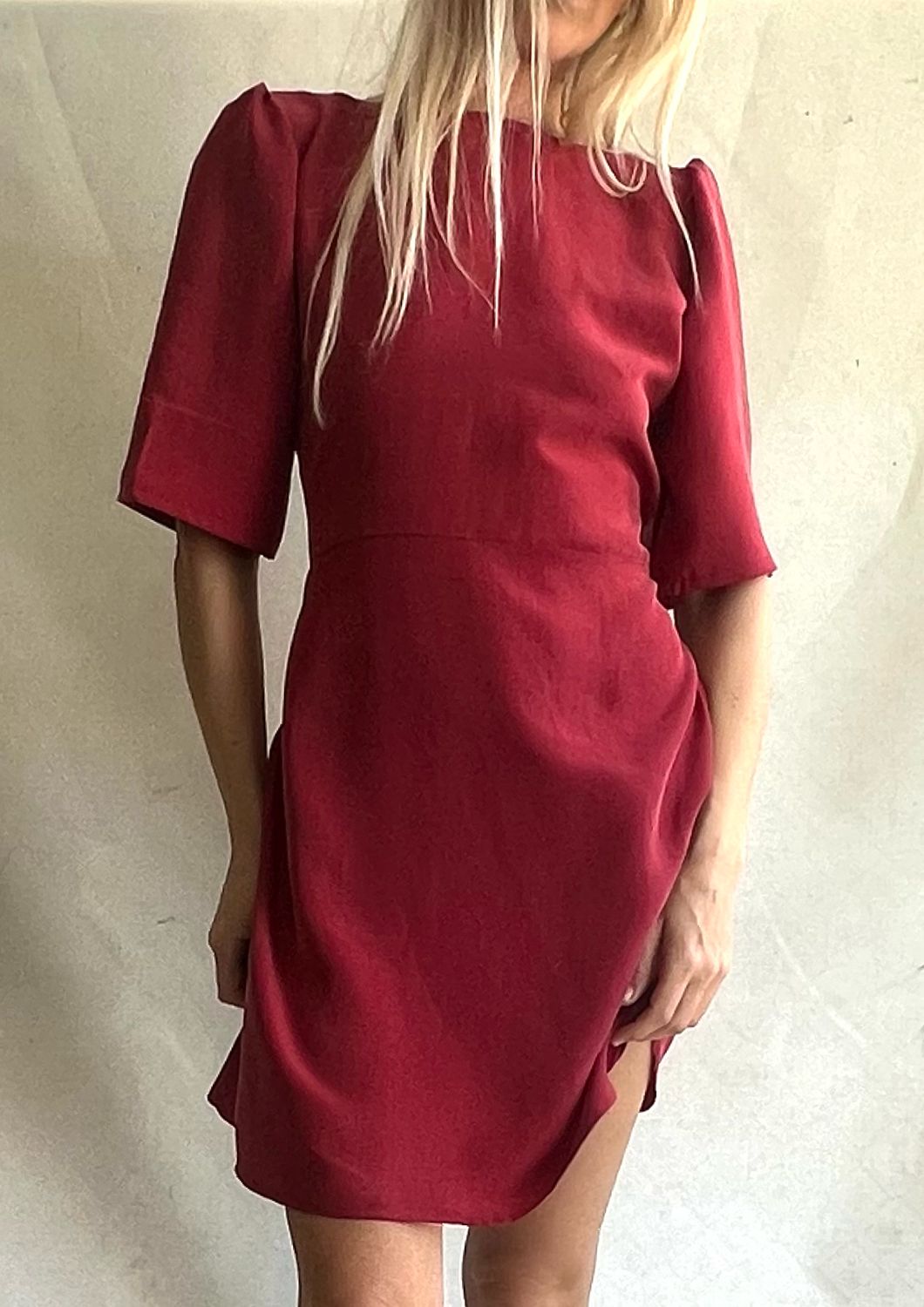 Abito con fiocco/ rosso fragola