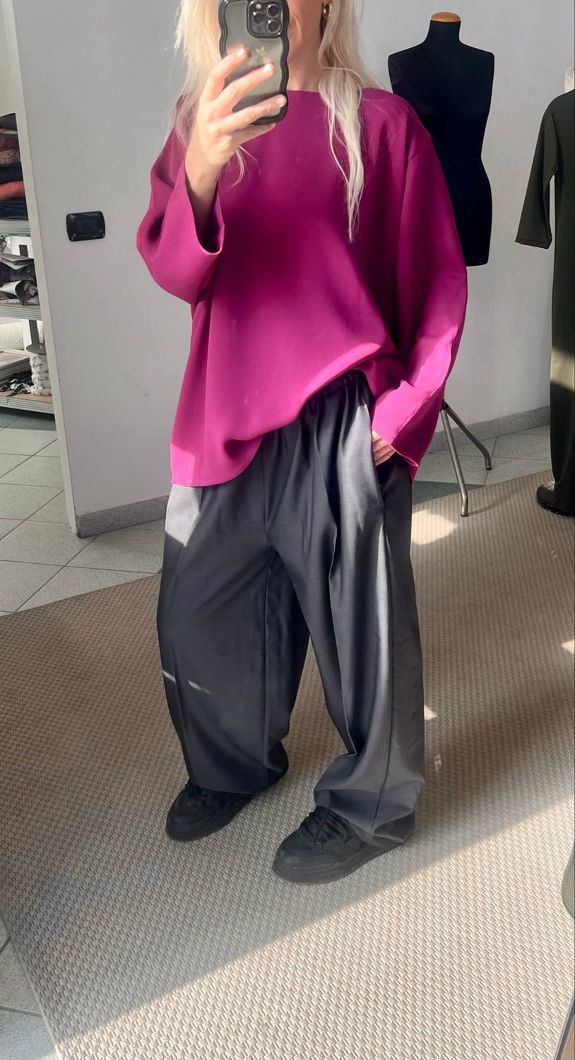Pantalone lungo morbido/Grigio antracite
