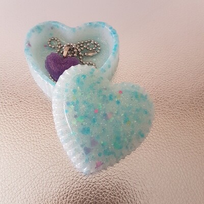 Jewellery Box Heart- Blue Ice Jewellery Box Heart- Blue Ice