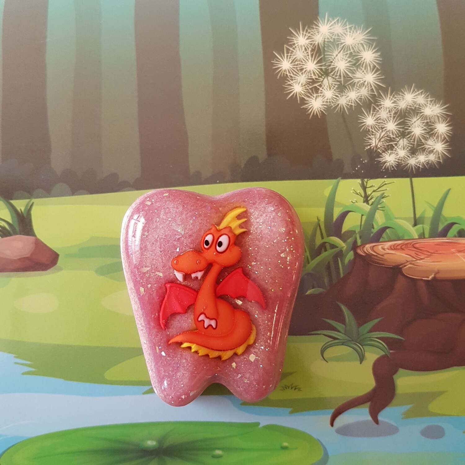 Orange Red Dragon Tooth Fairy Box
