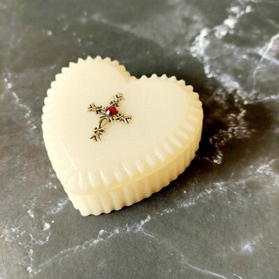 Cream Heart Jewellery Box with Swarovski Crystal