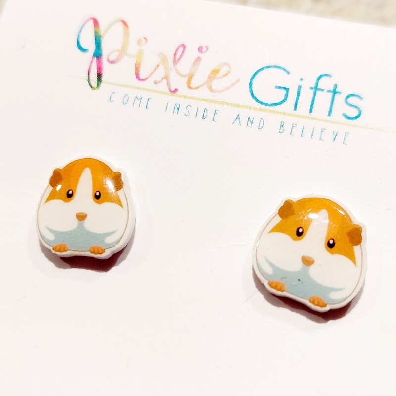 Cute Guinea Pig Stud Earrings - Reduced Due to Slight Discolouration