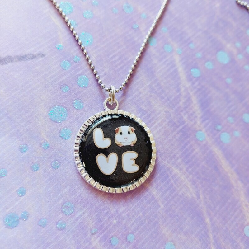 Love Guinea Pigs Necklace Black