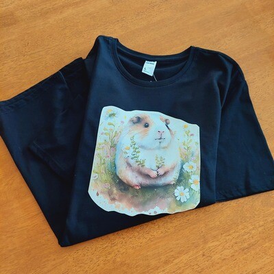 Guinea Pig Flower T Shirt Size L