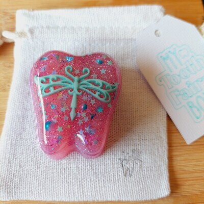 Tooth Fairy Box - Dragon Fly Pink & Blue