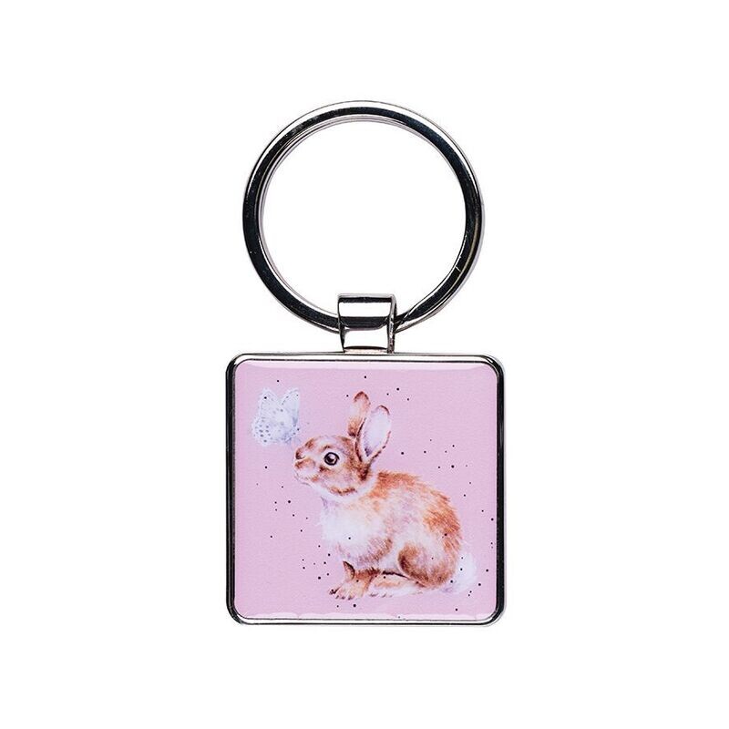 &#39;I Spy A Butterfly &#39; Rabbit Key ring - Wrendale Designs