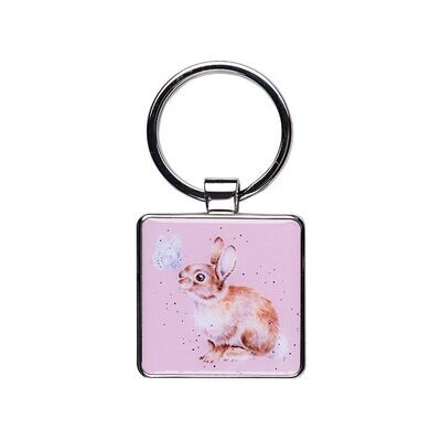 &#39;I Spy A Butterfly &#39; Rabbit Key ring - Wrendale Designs