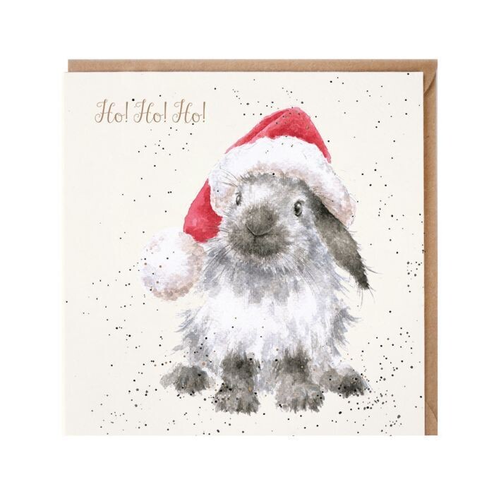 &#39;HO HO HO!&#39; Rabbit Christmas Card