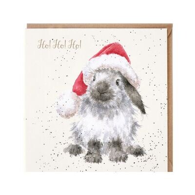&#39;HO HO HO!&#39; Rabbit Christmas Card
