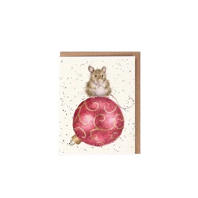 Wrendale Designs Christmas Card Mini MOUSE bauble