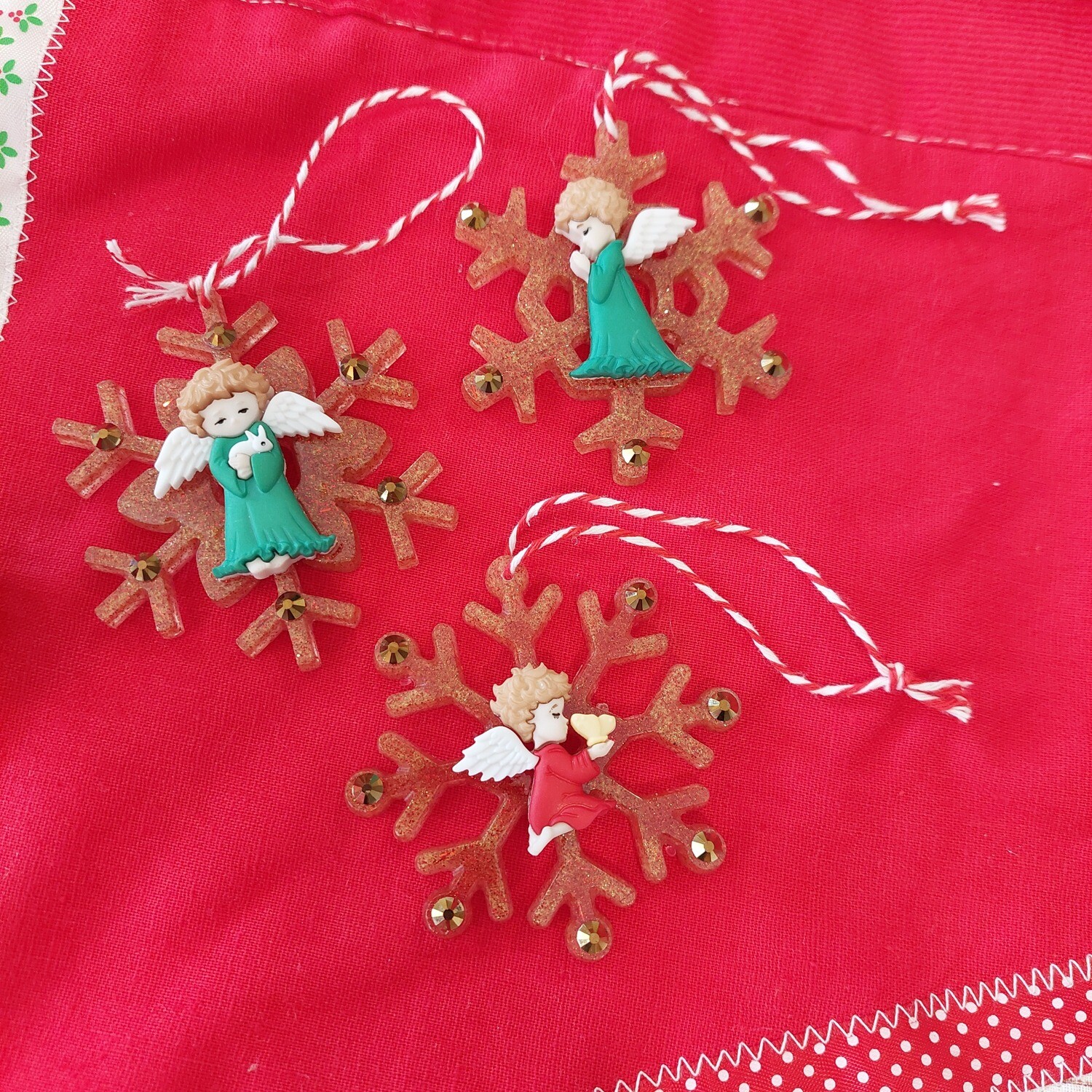 Set of 3 Angel Christmas Ornaments
