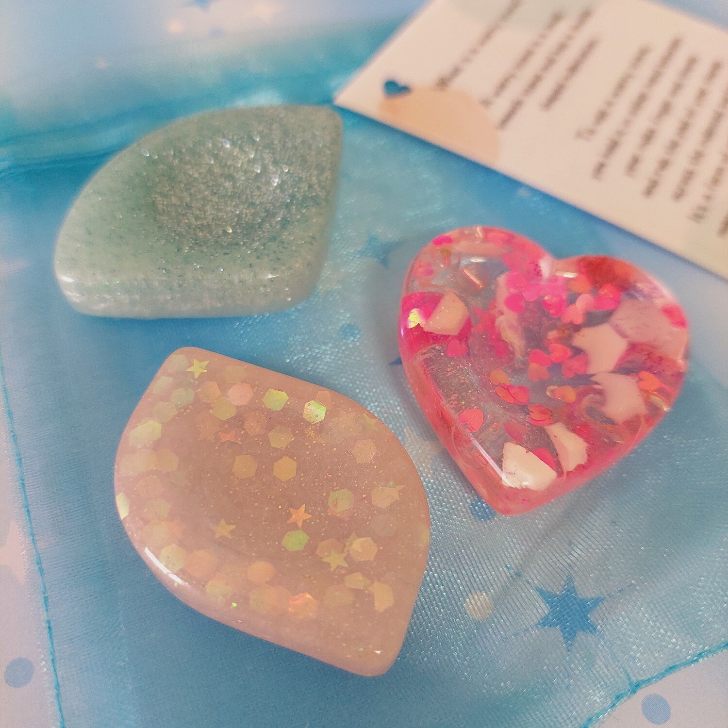 Worry Stones Clear Pink Heart