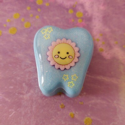 Happy Sun Flower Tooth Fairy Box - Blue