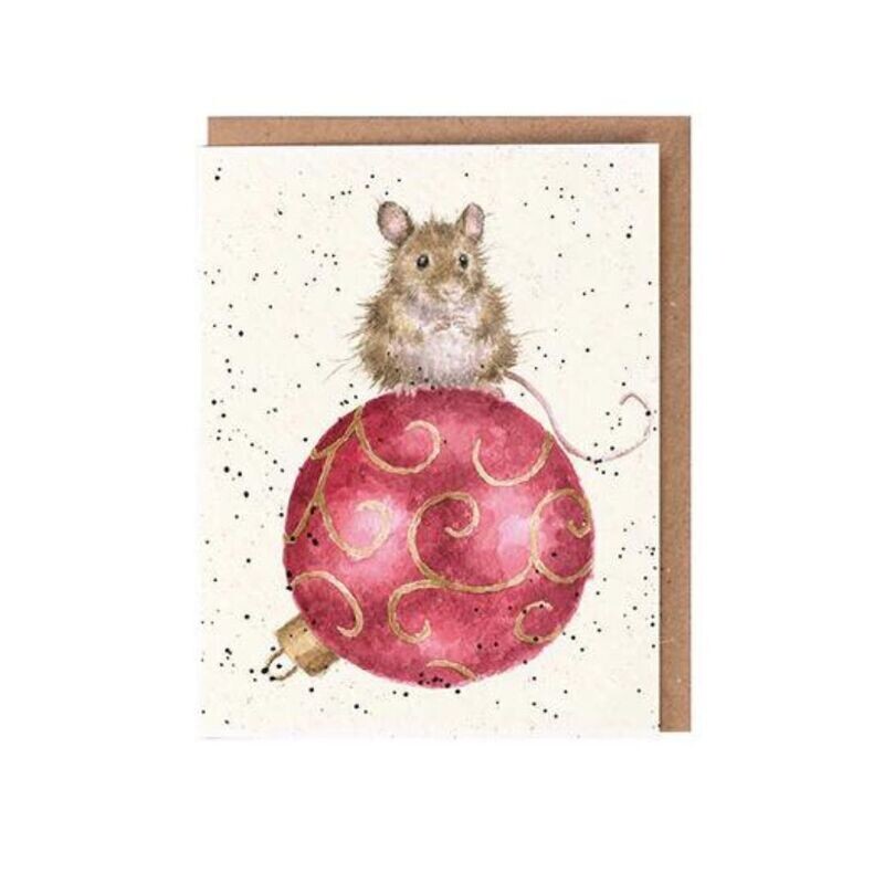 Wrendale Designs Christmas Card Mini MOUSE bauble
