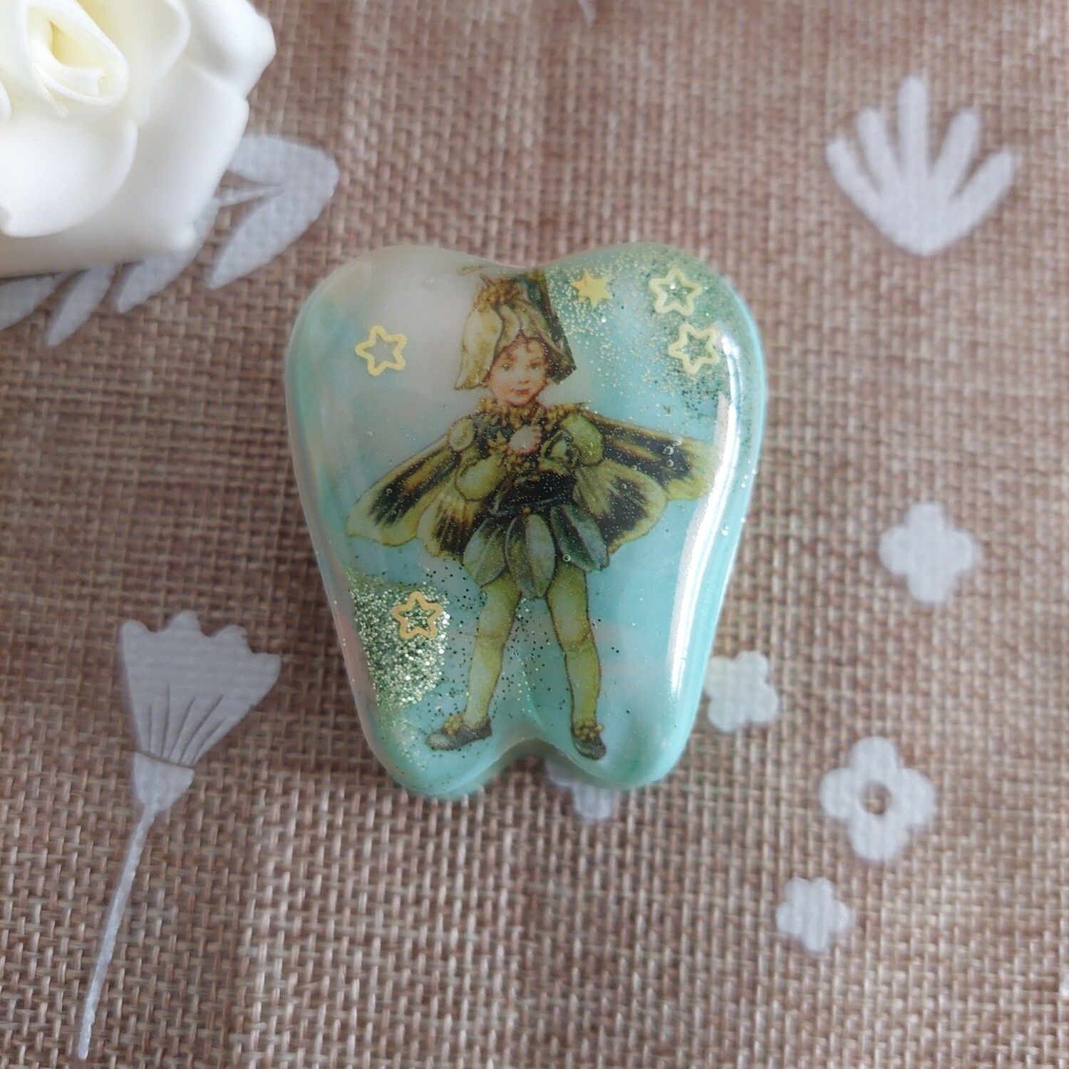 Vintage Flower Fairy Tooth Box - Standing