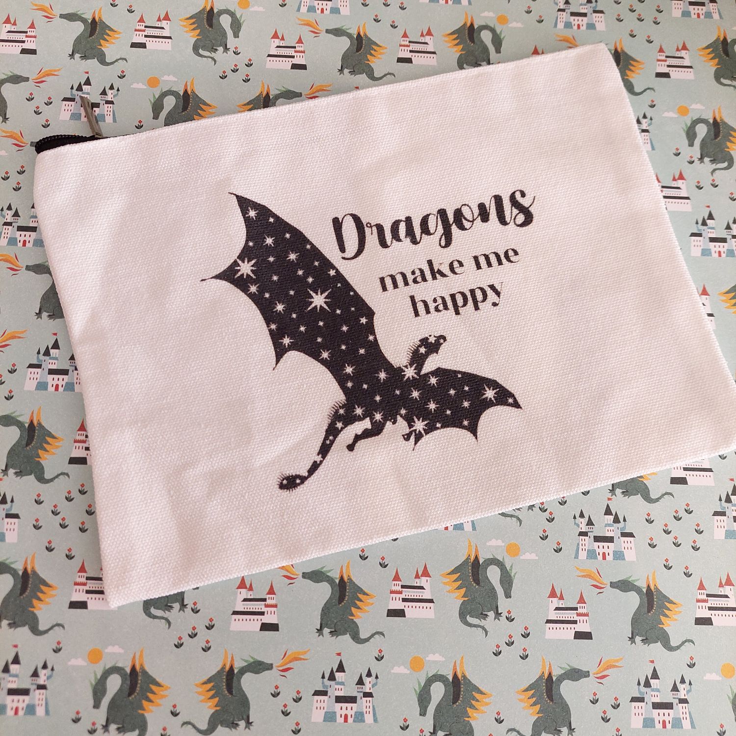 Dragons Make Me Happy - Cosmetic Make Up Bag