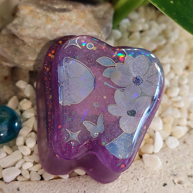 Flower Tooth Fairy Box - Holographic Purple