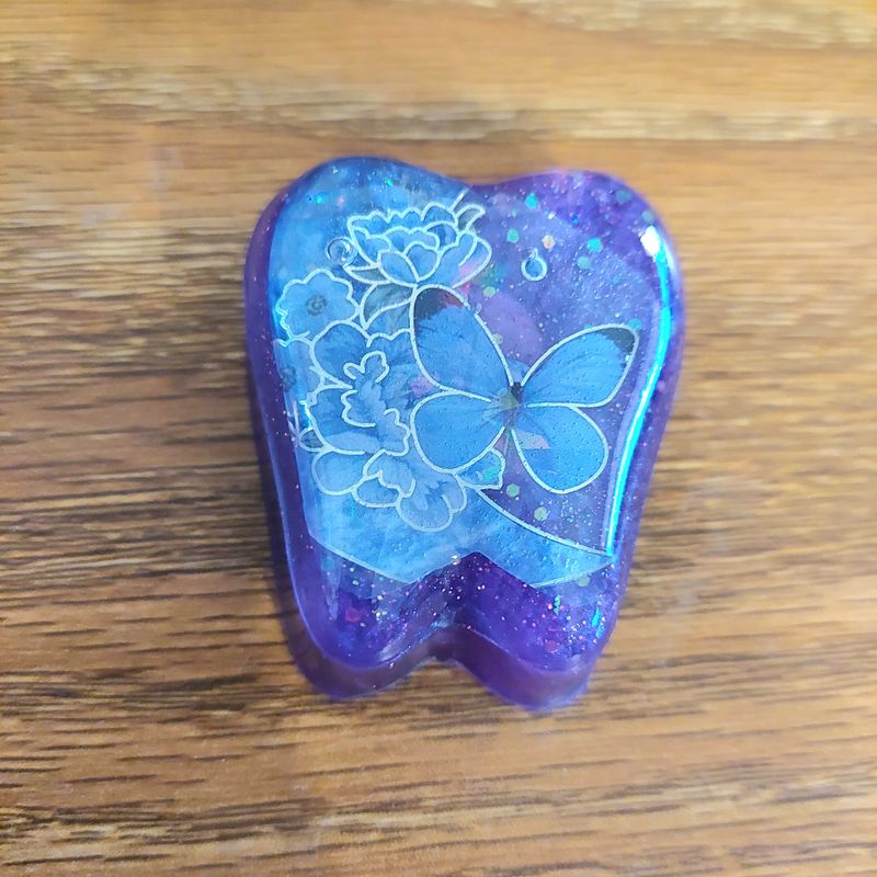 Butterfly Tooth Fairy Box - Holographic Purple