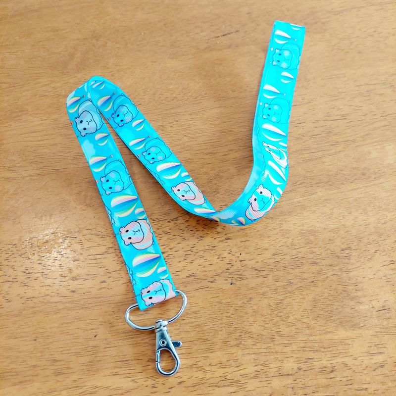 Guinea Pig Lanyard - Rainbow Balloon