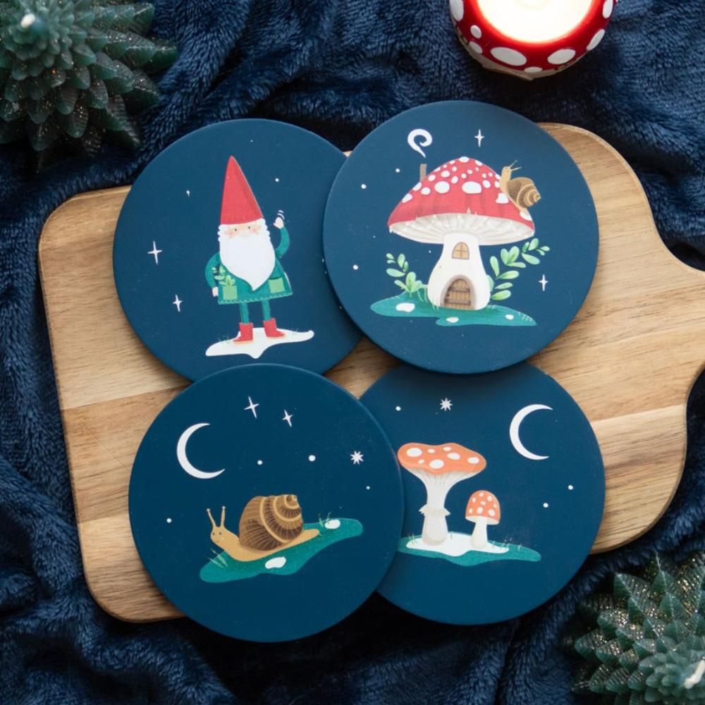 Gnome Sweet Gnome Set Of Four Mdf Coasters